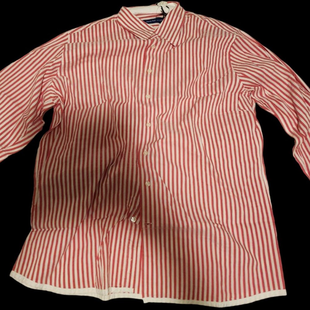 Georg Roth Los Angeles Classic Red White Striped Long Sleeve Button-Up Shirt XL